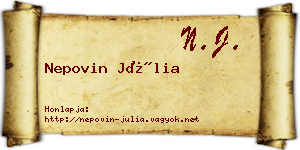 Nepovin Júlia névjegykártya